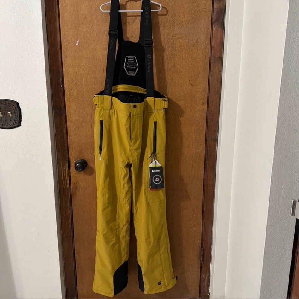 Men's Mustard Ski Bib with Adjustable Straps
